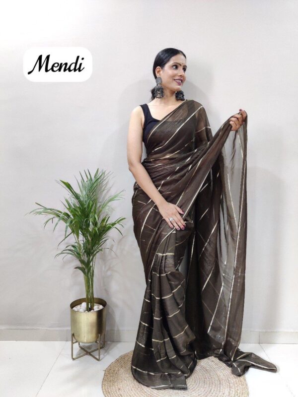 One Miniute Crepy Silk Green Saree