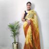 Indian Fancy Yellow Ready Made Saree