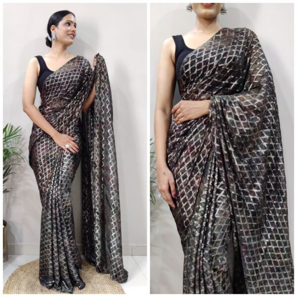 Ready Made Black Saree Online