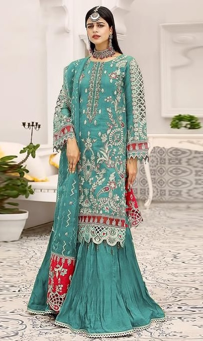 Sky Blue Pakistani Wedding Salwar Suit