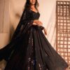 Fancy Party Wear Balck Lahenga Choli