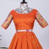 Lahenga Choli Wedding Orange Paithani Silk