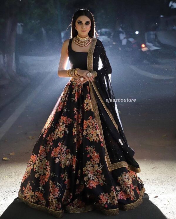 Balck Designer Stylish Lahenga Choli