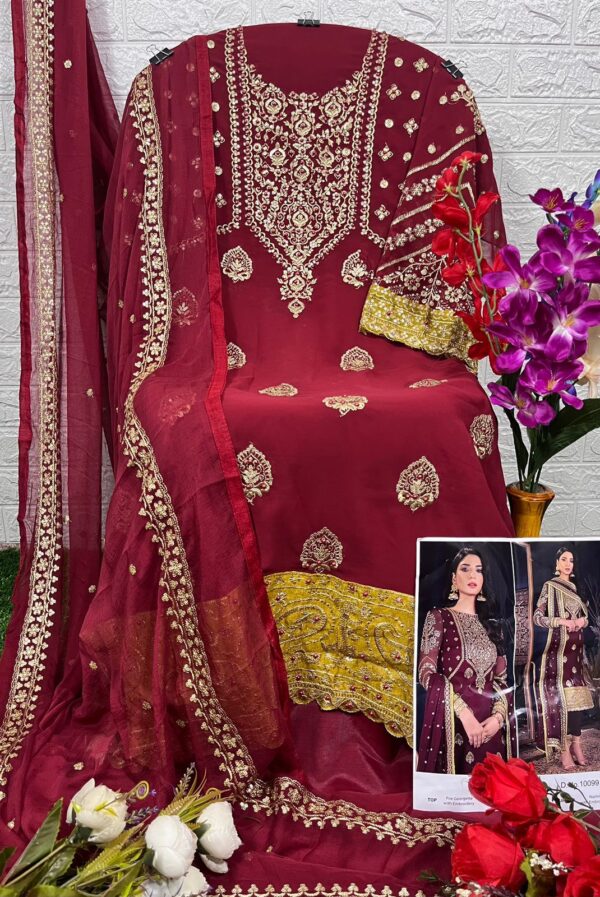 Maroon Stylish Party Wear Pakistani Suit