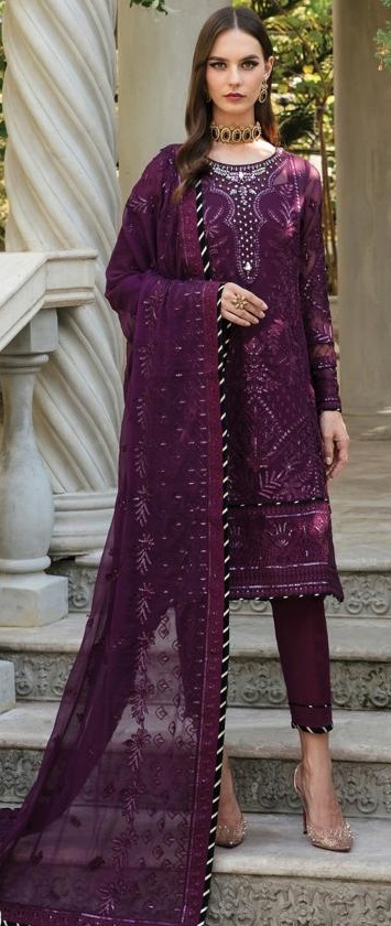 Wedding Purple Indian Pakistani Suit