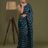 Latest Fashion Sequence Stylish Work Blue Saree