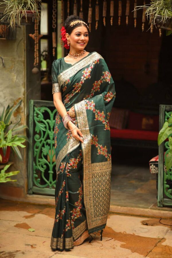 Traditional Designer Silk Green Saree