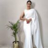 Festival Wear Sequence White Saree