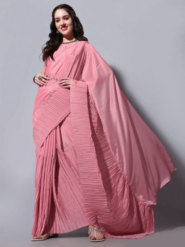 Latest Fashion Heavy Look Pink Saree