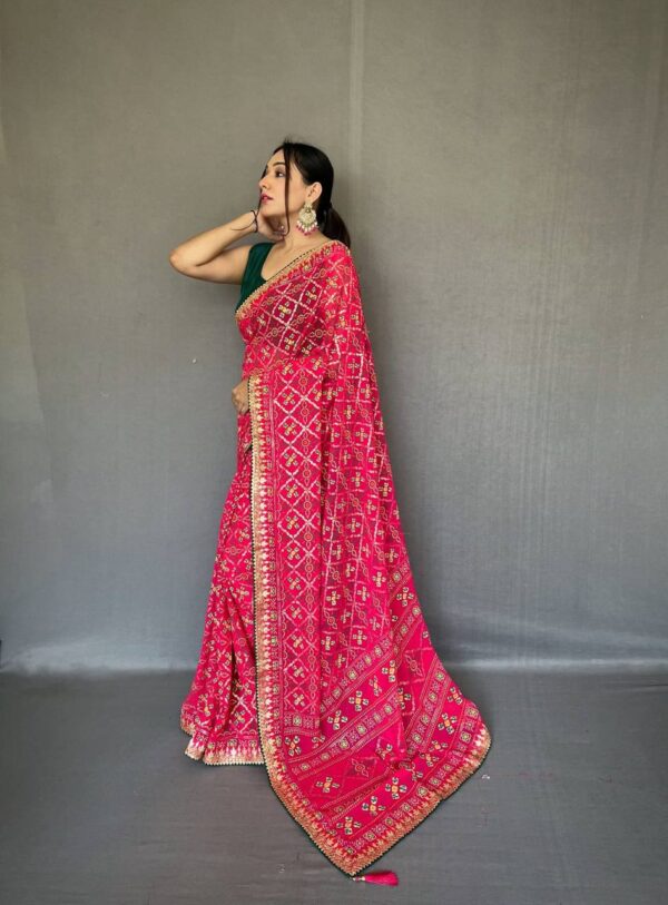 Traditional Pink Saree in Badhani