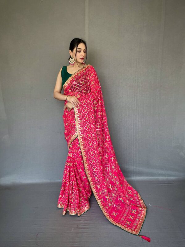 Traditional Pink Saree in Badhani