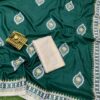 Wedding Silk Green Saree in Heavy Work