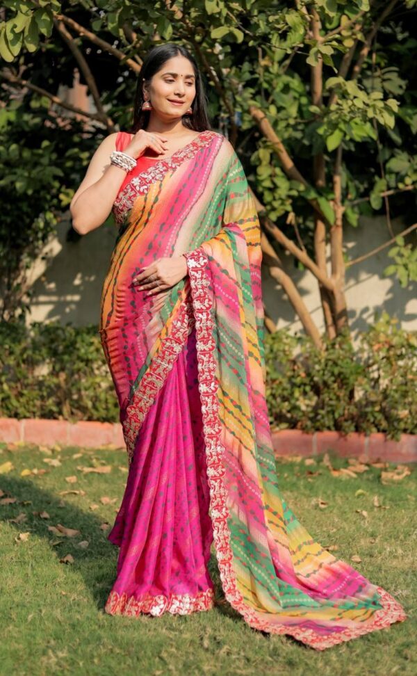 Wedding Multi Saree with Work Border