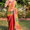 Traditional Bandhej Design Fancy Multi Saree