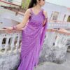 Traditional Sequence Work Purple Saree