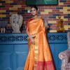 Wedding Function Wear Silk Orange Saree