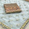 Wedding Fancy Work Net Sky Blue Saree