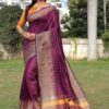 Wedding Banarasi Purple Saree in Silk