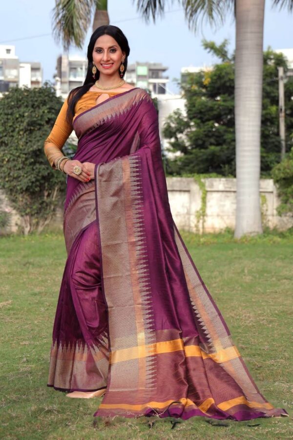 Wedding Banarasi Purple Saree in Silk
