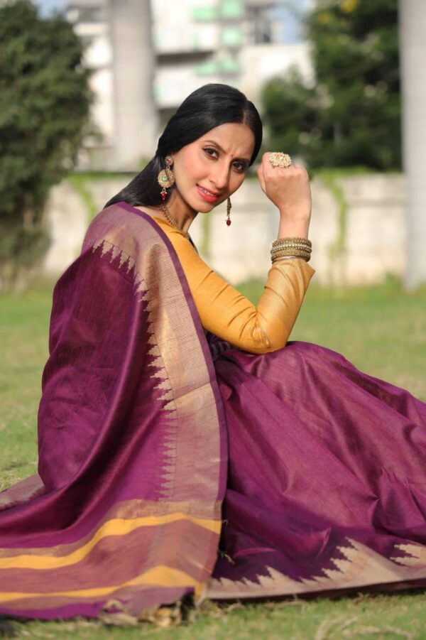 Wedding Banarasi Purple Saree in Silk