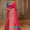 Fancy Border Wedding Banarasi Pink Saree