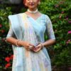 Trending Design Cotton Sky Blue Saree