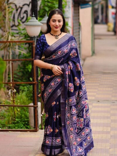 Women's Designer Traditional Blue Saree