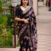 Traditional Design Women Wear Black Saree