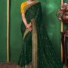 Wedding Green Saree with Work Border