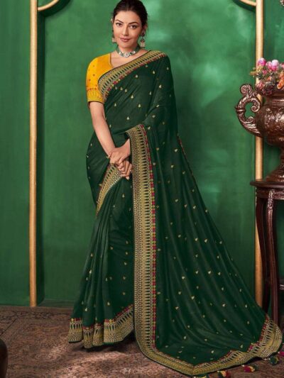 Wedding Green Saree with Work Border