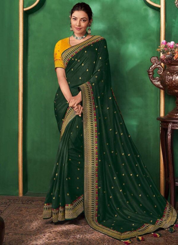 Wedding Green Saree with Work Border