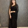 Sequence Black Saree For Party Wear