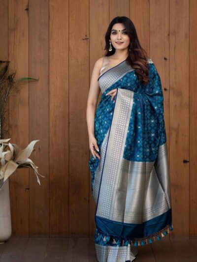 Bollywood Weding Silk Sky Blue Saree