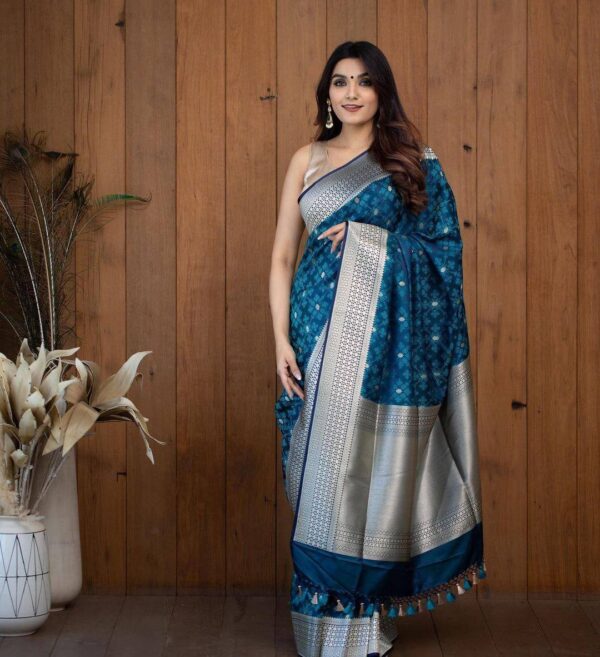 Bollywood Weding Silk Sky Blue Saree