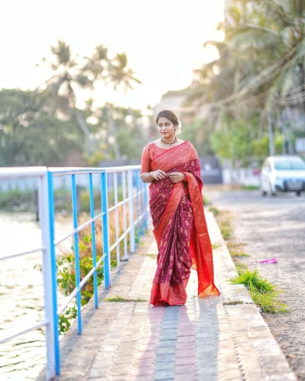 Banarasi Wedding Silk Maroon Saree