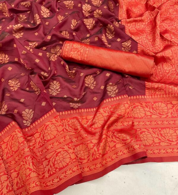 Banarasi Wedding Silk Maroon Saree