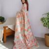 Stylish Weaving Floral Design Multi Saree