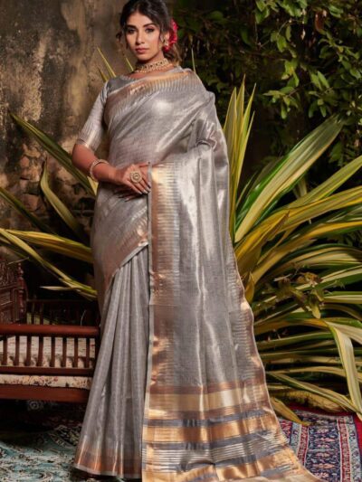 Bollywood Fancy Women Silk Grey Saree