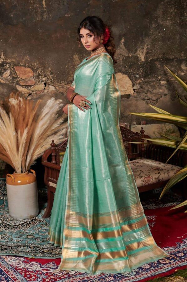 Sky Blue Saree For Women's Stylish Wear