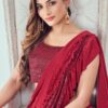 Party Wear Ready to wear Red Saree