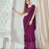 Ready Made Stylish Women Purple Saree