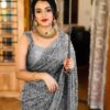 Sequence Fancy Festival Wear Grey Saree