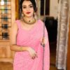 Bollywood Women Wear Pink Saree