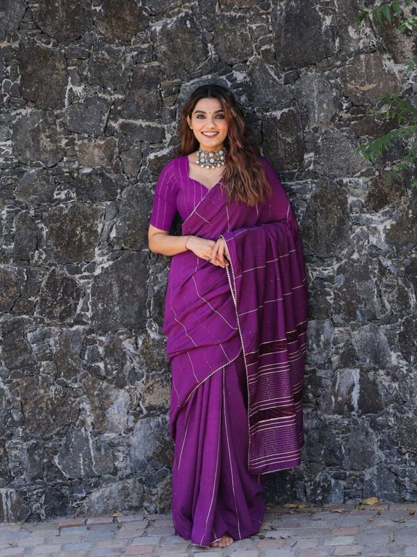 Trending Color Purple Saree For Wedding