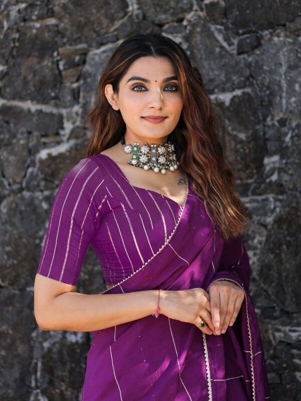 Trending Color Purple Saree For Wedding