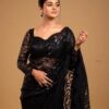 Designer Black Saree Unstiched Blouse