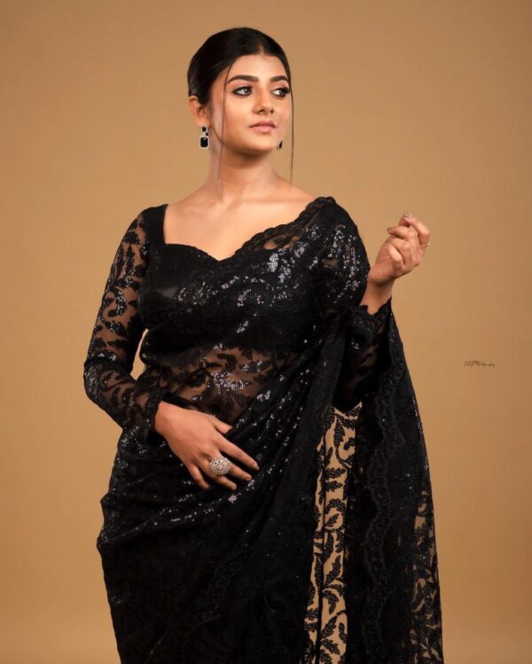 Designer Black Saree Unstiched Blouse