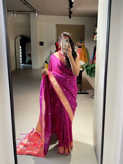 Traditional Banarasi Silk Purple Saree