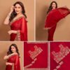 Bollywood Wedding Work Red Saree