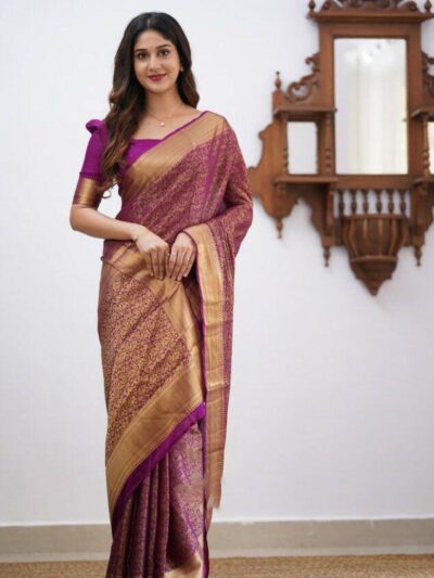 Silk Traditional Designer Purple Saree